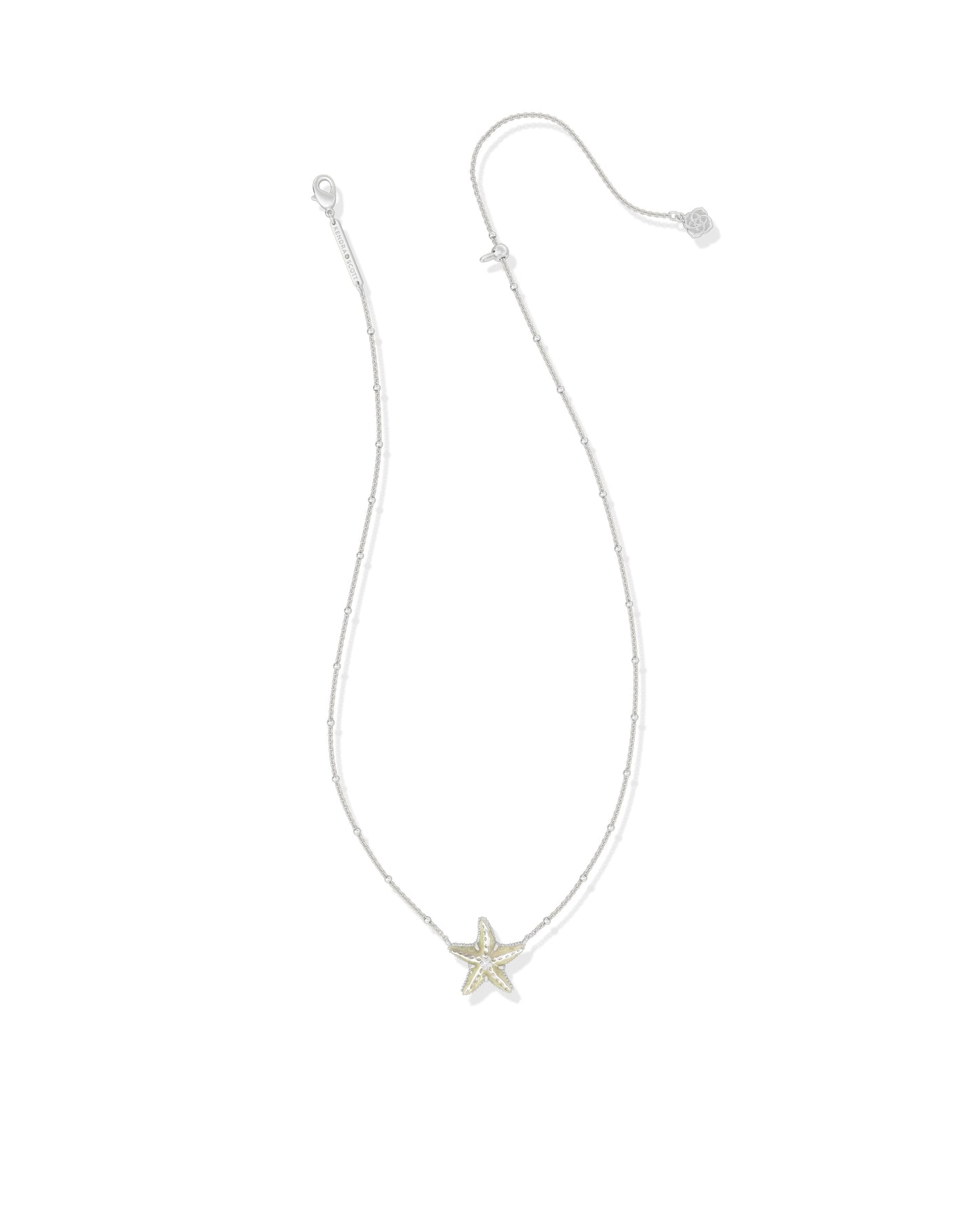 PARKER STARFISH SHORT PENDANT NECKLACE SILVER NATURAL MOTHER OF PEARL