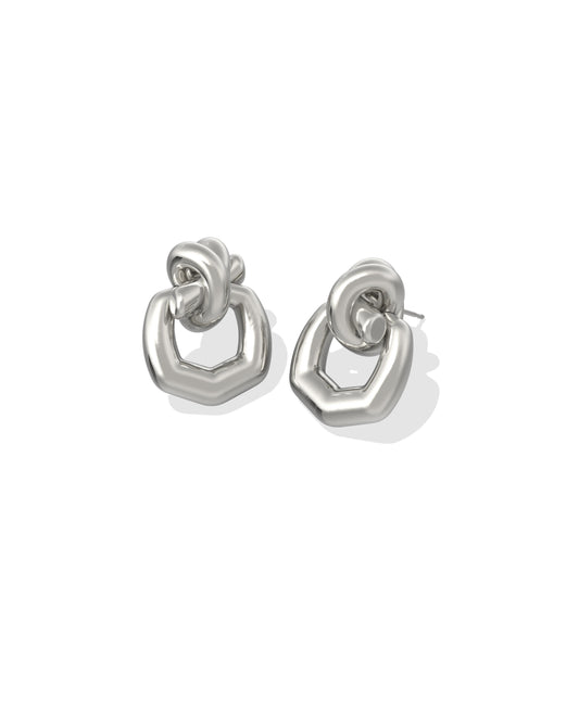PARKER KNOT OPEN FRAME EARRINGS VINTAGE SILVER