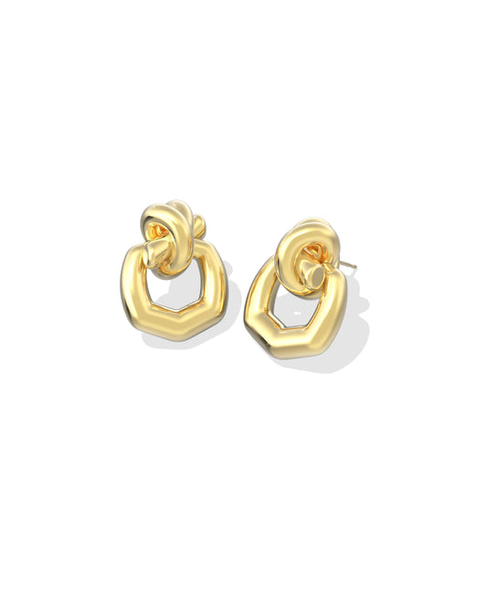 PARKER KNOT OPEN FRAME EARRINGS GOLD