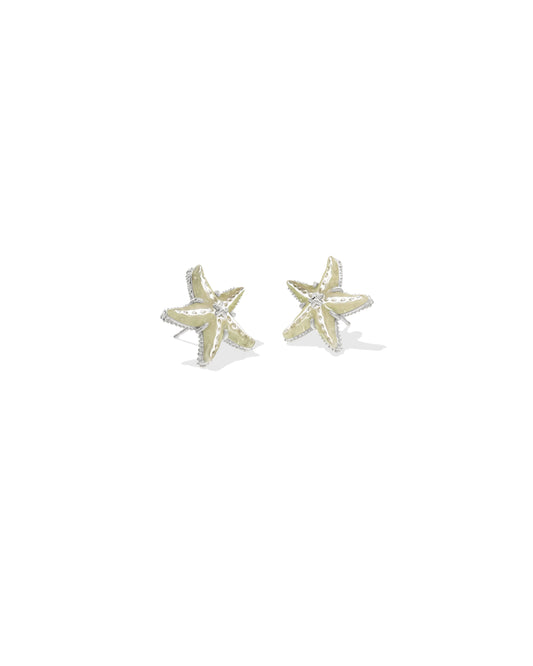 PARKER STARFISH STUD EARRINGS SILVER NATURAL MOTHER OF PEARL