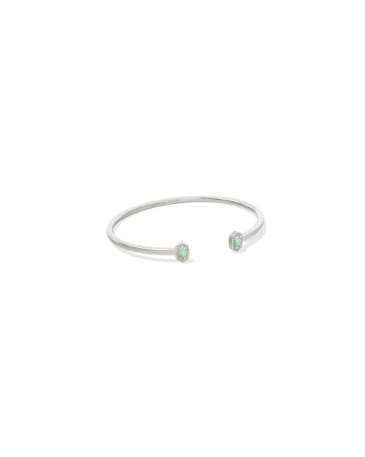 MINI ELTON CUFF BRACELET SILVER GREEN LAB GROWN OPAL S/M