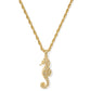SEAHORSE SHORT PENDANT NECKLACE GOLD METAL