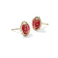 LADYBUG STUD EARRINGS GOLD RED VERMILLION MAGNESITE