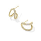 DAPHNE PAVE HUGGIE EARRINGS GOLD WHITE CZ