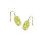 LEE LUXE DROP EARRINGS GOLD LIGHT GREEN CZ