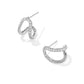 DAPHNE PAVE HUGGIE EARRINGS SILVER WHITE CZ