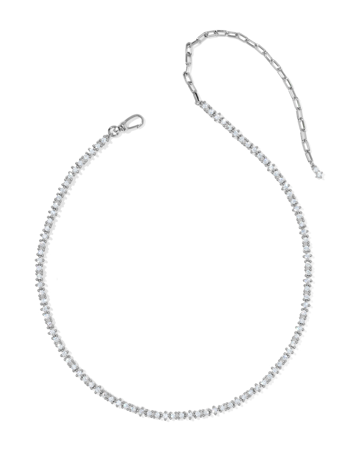 FATE TENNIS NECKLACE - SILVER WHITE CZ