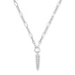 FATE SHORT PENDANT NECKLACE - SILVER WHITE CZ