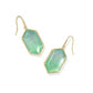 Hallie Drop Earrings Gold Mint Green Watercolor Illusion