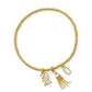 2025 Grad Stretch Bracelet Gold Dichroic Glass