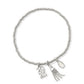 2025 Grad Stretch Bracelet Rhodium Dichroic Glass