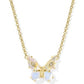 Bianca Butterfly Pendant Necklace Gold Iridescent White Mix