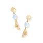 Bianca Linear Earring Gold Iridescent White Mix