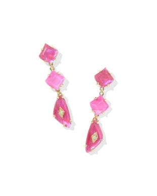 Bianca Linear Earring Gold Pink Mix