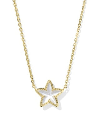 Cassidy Short Pendant Necklace Gold Ivory MOP Illusion