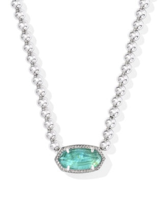 Elisa Beaded Necklace Rhodium Bright Illusion