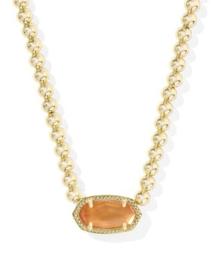 Elisa Beaded Necklace Gold Papaya MOP