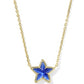 Cassidy Short Pendant Necklace Gold Cobalt Illusion