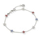 Sierra Star Crystal Delicate Bracelet Silver Red White Blue Mix