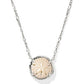 SAND DOLLAR SHORT PENDANT NECKLACE SILVER NATURAL MOTHER OF PEARL