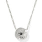 SAND DOLLAR SHORT PENDANT NECKLACE SILVER NATURAL MOTHER OF PEARL