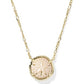 SAND DOLLAR SHORT PENDANT NECKLACE GOLD NATURAL MOTHER OF PEARL