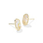 GRAYSON STONE STUD EARRING SGOLD IRIDESCENT ABALONE