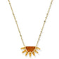 SAMANTHA SUN SHORT PENDANT NECKLAC EGOLD ORANGE GLASS