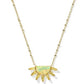 SAMANTHA SUN SHORT PENDANT NECKLACE GOLD YELLOW OPALESCENT RESIN