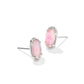 GRAYSON STONE STUD EARRINGS SILVER PINK IRIDESCENT MOTHER OF PEARL
