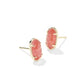 GRAYSON STONE STUD EARRINGS GOLD PAPAYA IRIDESCENT MOTHER OF PEARL