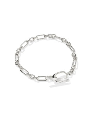 SYLVIA METAL LINK AND CHAIN BRACELET SILVER