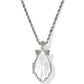ALEXA LOCKET SHORT PENDANT NECKLACE VINTAGE SILVER IVORY MOTHER OF PEARL