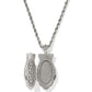 ALEXA LOCKET SHORT PENDANT NECKLACE VINTAGE SILVER IVORY MOTHER OF PEARL
