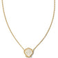 BRYNNE SHELL SHORT PENDANT NECKLACE GOLD IVORY MOTHER OF PEARL