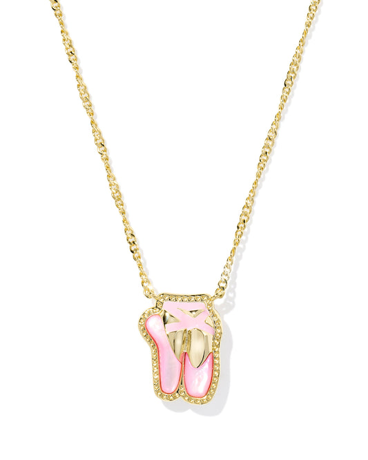 Ballet Short Pendant Necklace Gold Blush MOP