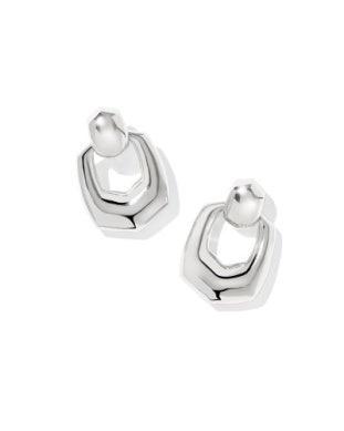 Kaitlin Open Frame Earring Rhodium Metal