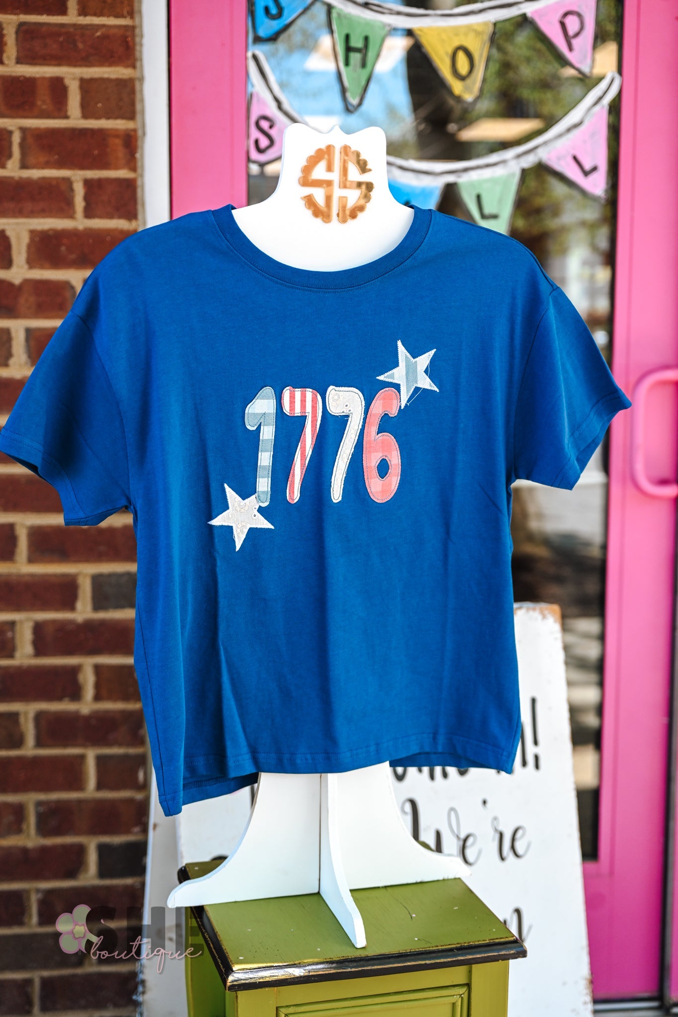 USA Patch 1776 Tee Light Navy - She Chester