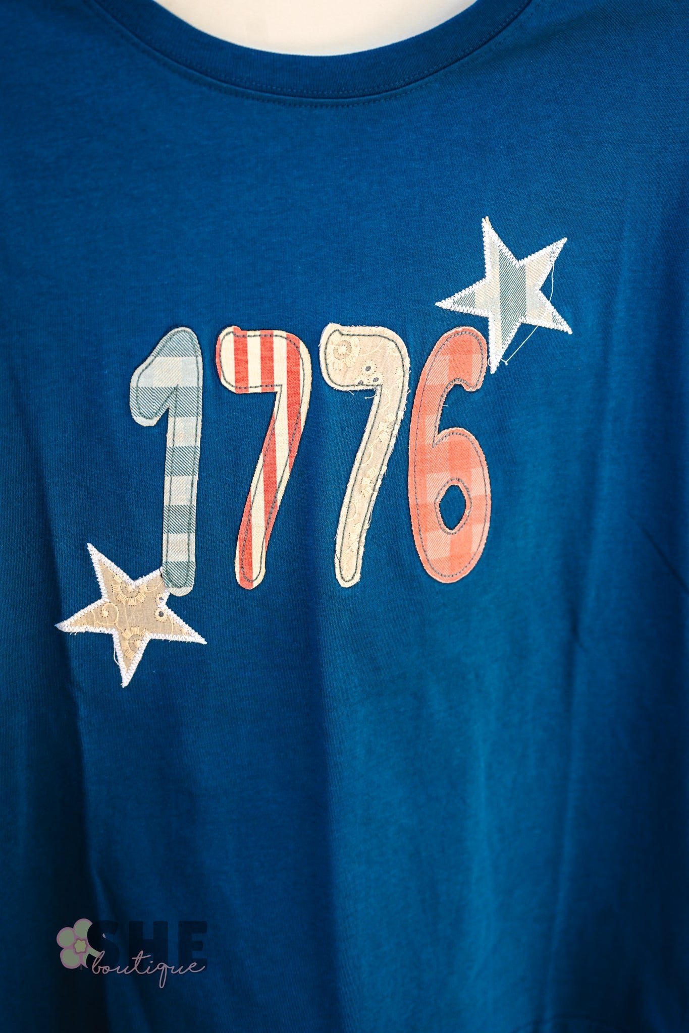 USA Patch 1776 Tee Light Navy - She Chester