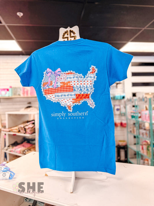 USA Patchwork SS Tee - She Chester