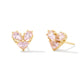 Katie Gold Pink Heart Stud