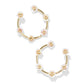 Deliah Open Frame Earrings Gold Iridescent White Mix