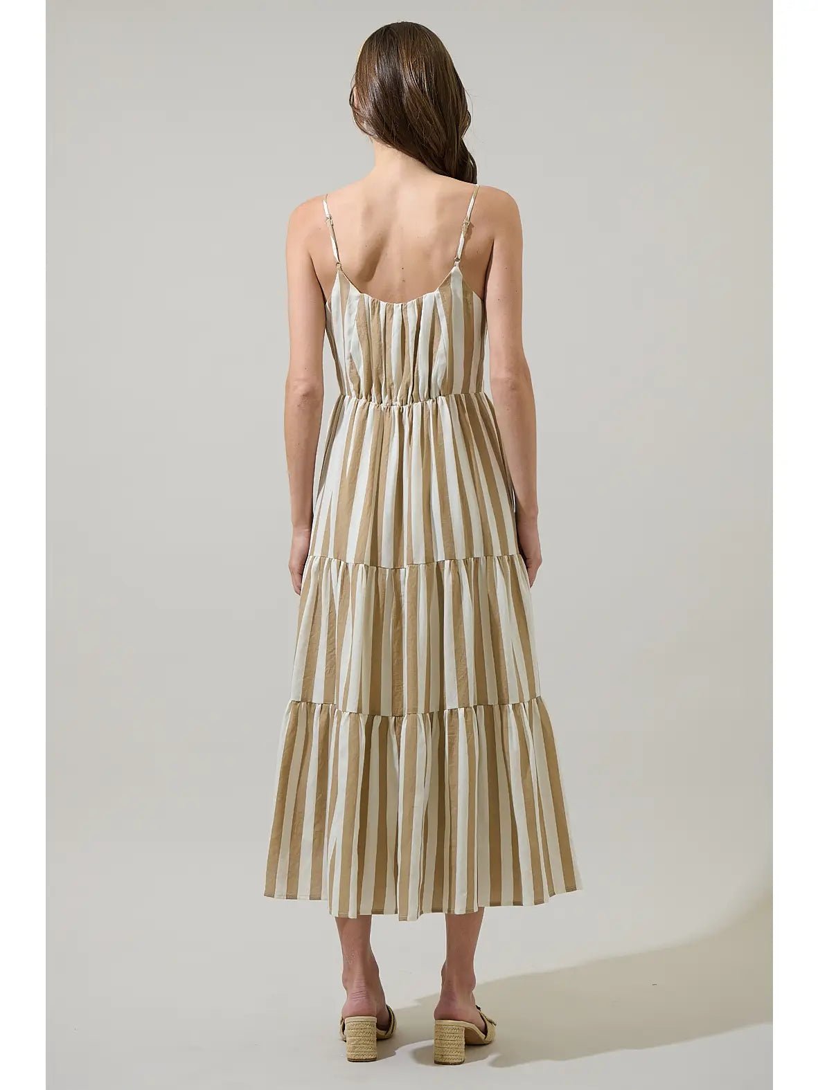 Valera Striped Trisha Tiered Midi Dress - She Chester