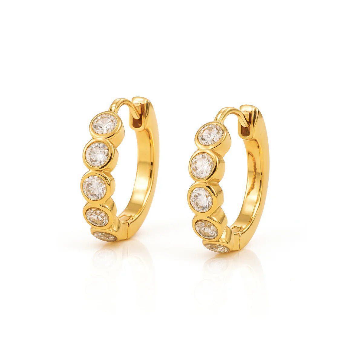 Varra Bezel Mini Hoop Earring - She Chester