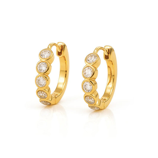 Varra Bezel Mini Hoop Earring - She Chester