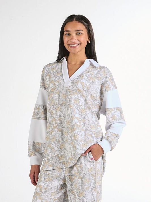 Varsity Polo SS Camo White - She Chester