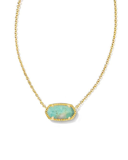 Elisa Necklace Gold Sea Green Chryscl