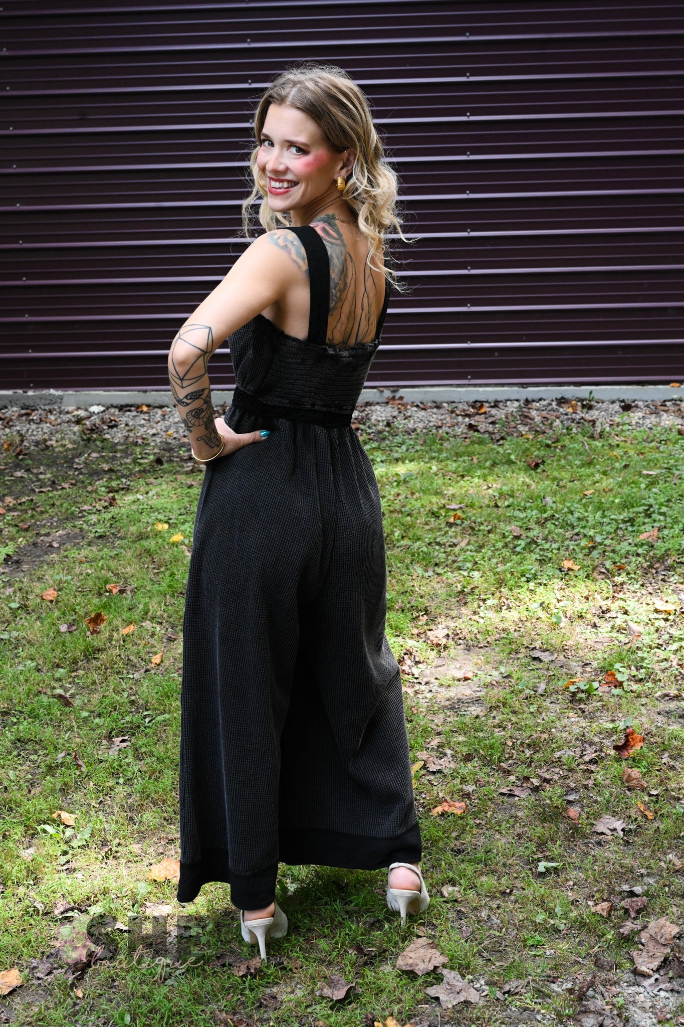 Wanda Waffle Ash Jumpsuit - She Chester