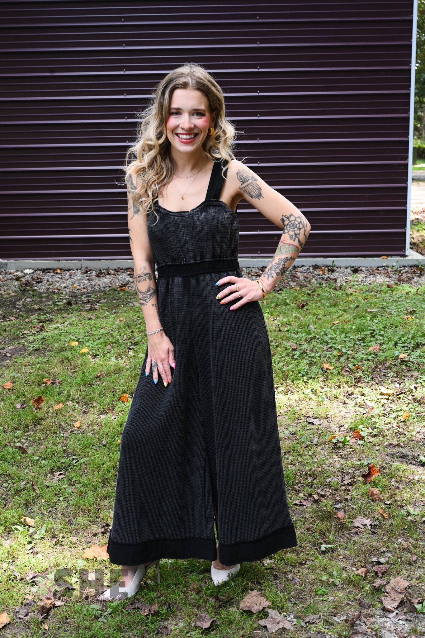 Wanda Waffle Ash Jumpsuit - She Chester