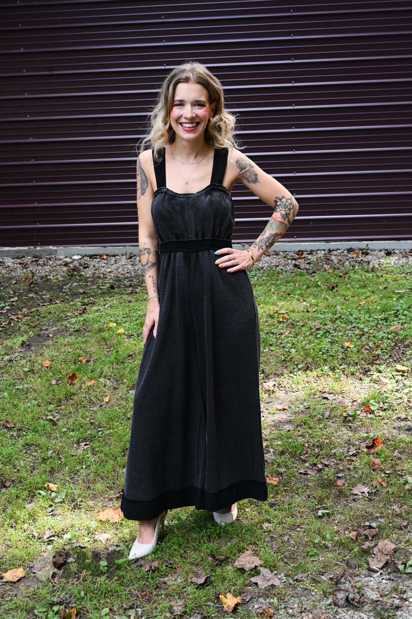 Wanda Waffle Ash Jumpsuit - She Chester